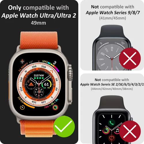 Miniatura 2 de Miimall Paquete de 2 protectores de pantalla de titanio para Apple Watch Ultra/Ultra 2 de 1.732 pulgadas, marco de titanio + vidrio templado