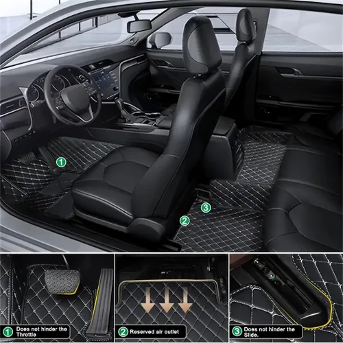 Miniatura 8 de Alfombrillas personalizadas de cuero artificial para automóvil, impermeables, antideslizantes, adecuadas para automóviles, SUV, camionetas, protegen