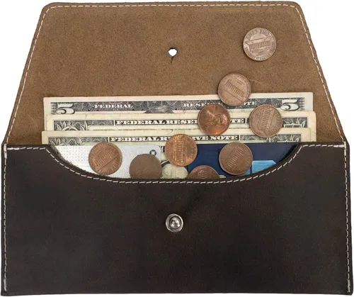 Miniatura 5 de Hide & Drink, Bolsa larga de utilidad hecha a mano de cuero de grano completo, elegante cartera para llevar y almacenar efectivo, monedas, tarjetas