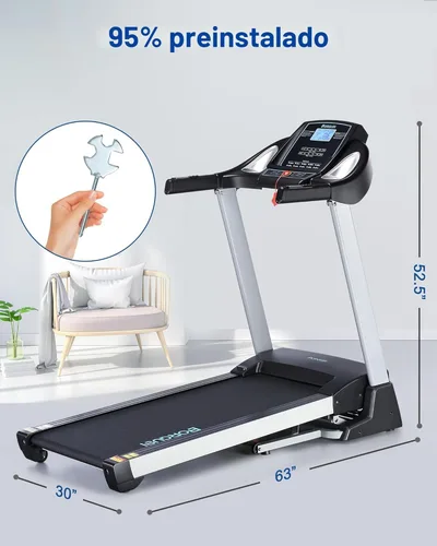 Miniatura 4 de Auto Incline BORGUSI Treadmill, Heavy Duty Treadmill for Home, Wide Belt