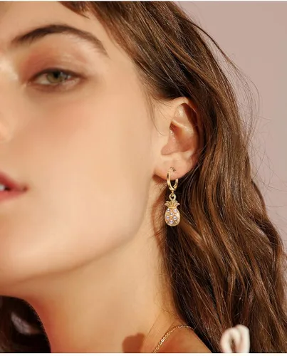 Miniatura 2 de Aganippe 121618 Pairs Hypoallergenic Acrylic Dangle Hoop Earrings Cute Multiple Colour Fox Flower Flag Panda Pineapple Beetle Fruits Food Cartoon
