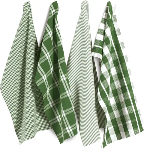Miniatura 80 de LANE LINEN Juego de 6 paños de cocina de algodón para secar platos, 18 x 28 pulgadas, absorbentes, de secado rápido, color beige 07: Amarillo