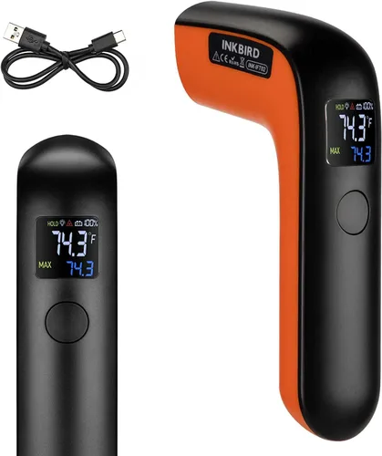 Pistola termómetro infrarroja recargable para cocinar -58℉~1022℉| INKBIRD Pantalla colorida Pistola de temperatura láser digital para horno de