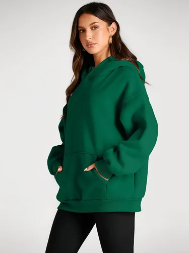 Miniatura 229 de Trendy Queen - Sudaderas extragrandes con capucha para mujer, suéteres de manga larga, sin botones, de vellón, de otoño, ropa de invierno