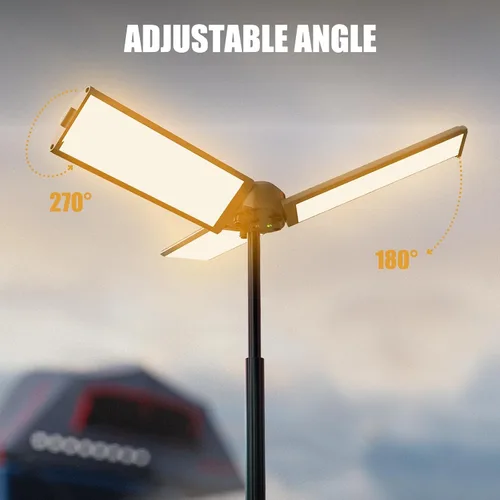 Miniatura 7 de BUBRA Luces telescópicas de campamento de 40 pulgadas con soporte, luz LED recargable de trabajo de 8000 mAh y linterna de campamento, lámpara