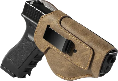 Miniatura 7 de Fundas de pistola para pistolas universales de 0.354 in Funda de cuero de microfibra IWB OWB Fit Glock17/19/42/43X LCP380 Sig XD45/P320 Taurus