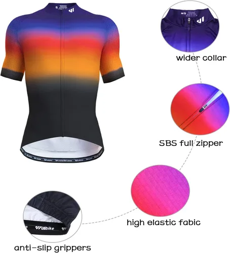 Miniatura 4 de Lo.gas Maillot de ciclismo para hombre, manga cortalarga, camisas de ciclismo con cremallera completa con bolsillos, ropa de bicicleta de carretera