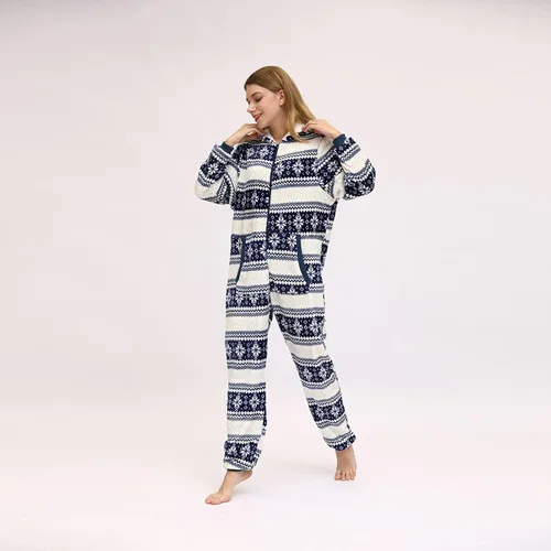 Miniatura 3 de Pijama de Navidad para mujer, ultra cómodo, para descansar, peludo 654321, mameluco con capucha, ropa de dormir para el hogar