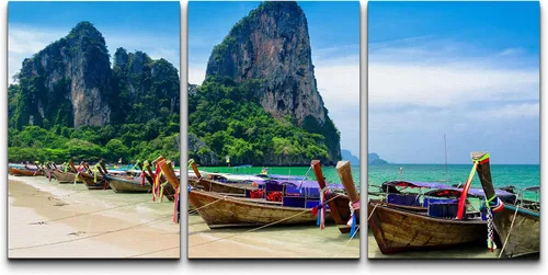 Miniatura 105 de wall26 Lienzo enmarcado para pared, juego de arte exótico tropical, océano, mar, avión, puesta de sol, transporte, fotografía, realismo, decorativo