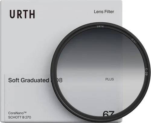 Urth Filtro de lente ND8 graduado suave de 1.457 in (Más): 3 paradas, vidrio óptico HD de 20 capas con revestimiento nano suave de densidad neutra
