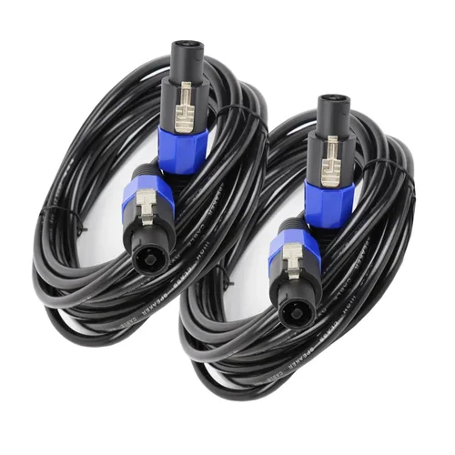 Miniatura 15 de HBU Paquete de 1 cable Speakon a Speakon de 3 pies (4 conductores, 12 AWG), 1 cable macho NL4FC de 3 pies de altavoz, Pro PA DJ Studio, escenario