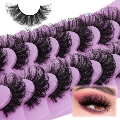 Miniatura 8 de TOOCHUNAG - Pestañas postizas esponjosas 8D de 20mm, pelo de visón sintético, pestañas naturales, gruesas, con volumen, ojo de gato, paquete de 7