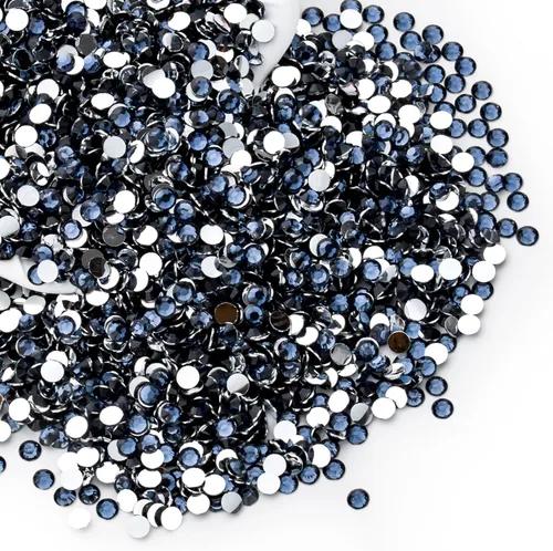 Miniatura 30 de Diamantes de imitación AB verdes a granel, 5000 piezas de diamantes de imitación de fondo plano redondos de gelatina AB sin fijación térmica, gemas