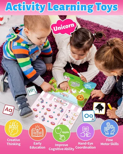 Miniatura 2 de Benresive Libro de actividades de aprendizaje preescolar Montessori para niños pequeños de 3 a 5 años, juguetes educativos sensoriales de viaje