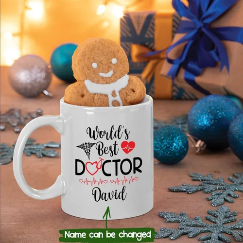 Miniatura 2 de Tazas personalizadas del mejor médico del mundo, tazas de café personalizadas con nombre, tazas de té personalizadas para médico, regalos de Taza