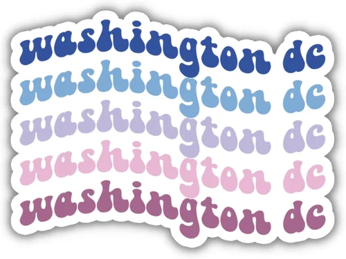 Miniatura 7 de Washington D.C. Retro Travel Sticker, Multiple Colors, Vinyl Laptop, Water Bottle, Planner Journal Sticker, Places I've Been, Luggage Decal (Amalfi)