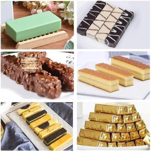 Miniatura 5 de Molde de silicona rectangular grande, 2 unidades de barra de granola de 8 cavidades, moldes de barra de cereales para hornear para barra energética