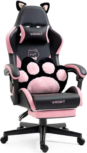 Miniatura 15 de Gaming Chair, Home Office Computer Chair, Ergonomic Executive Swivel Rolling Chair with Footrest Comfortable Headrest and Lumbar Support for Back
