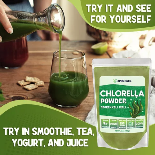 Miniatura 6 de XPRS Nutra Chlorella Powder - Polvo de clorofila de pared celular rota para inmunidad - Chlorella vegana amigable para proteínas completas (16 onzas)