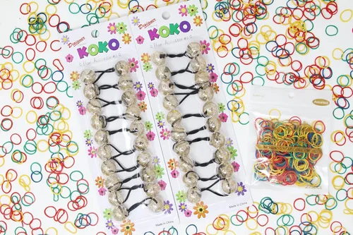Miniatura 2 de KOKO - Priemum - 20 ligas elásticas para el pelo de burbujas de 0.709 in. Accesorios elásticos coloridos para bebés, niños, niñas, mujeres de todas