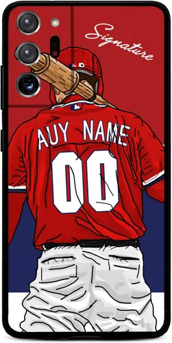 Miniatura 30 de Funda de béisbol personalizada con nombre y número para Samsung Galaxy Note 20/20 Ultra 10 Pro Note 9 8, silicona líquida con protección de cámara