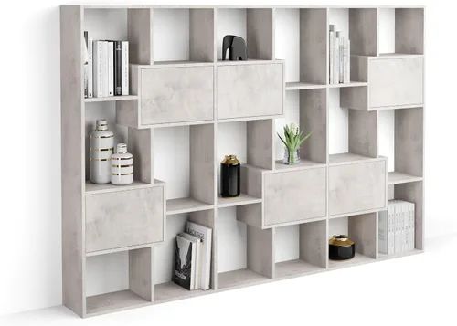Miniatura 16 de Mobili Fiver, Iacopo XS Estantería con puertas de panel (63.31 x 31.5 pulgadas), color negro Ashwood, Made in Italy