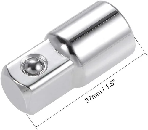 Miniatura 2 de uxcell Adaptador de enchufe de 3/8 pulgadas (F) x 1/2 pulgada (M) para llaves de trinquete, hembra a macho, Cr-V