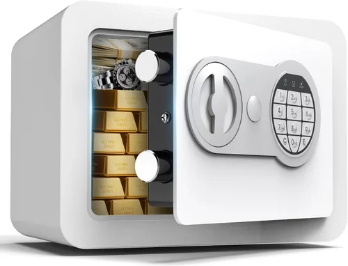 Miniatura 8 de Cajas fuertes pequeñas para el hogar, caja fuerte pequeña mini con ranura para monedas, cajas fuertes personales para dinero, efectivo, documentos