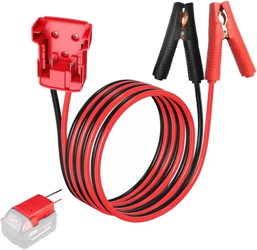 Miniatura 9 de GRZWAYS Cables de puente con adaptador compatibles con batería de arranque M18 de 18V de Mil.waukee, cables de refuerzo automotriz de 2 pies y 8AWG
