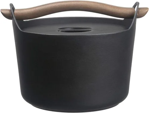 Iittala Sarpaneva - Cacerola de hierro fundido de 3 cuartos con mango de madera