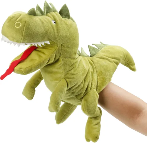 Miniatura 12 de Hopearl Marioneta de mano de pájaro de peluche con boca abierta y movible para juego imaginativo, juego de rol, juguete interactivo para contar
