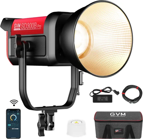 Luz de vídeo LED GVM con montaje Bowens, luz continua bicolor de 300W con control DMX/APP, iluminación para fotografía en grabación de video, luces