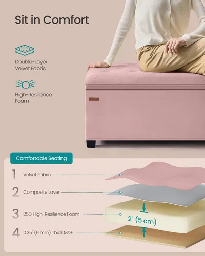 Miniatura 5 de SONGMICS Velvet Storage Ottoman Bench