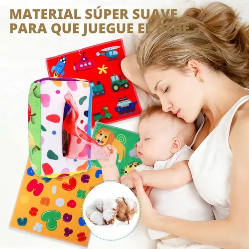 Miniatura 6 de YOGINGO Juguetes para bebés de 6 a 12 meses – Caja de pañuelos Montessori para bebés de 6 a 12 meses, suave relleno de alto contraste, juguetes