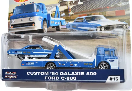 Miniatura 2 de Hot Wheels Team Transport Custom '64 Galaxie 500 Ford C 800 #15, azul/blanco