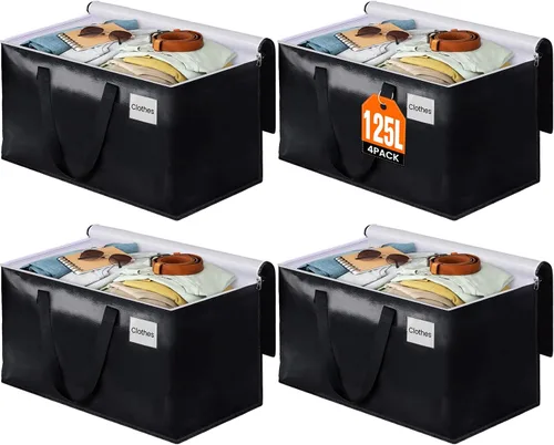 Miniatura 14 de BlissTotes Bolsas de mudanza, cajas de mudanza resistentes con cremalleras superiores y asas resistentes, bolsas de almacenamiento para ahorrar