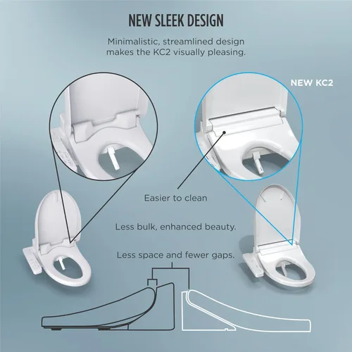 Miniatura 12 de TOTO® WASHLET® KC2 Asiento electrónico para bidé con asiento calefactado y tapa de cierre suave, redondo, blanco algodón - SW3023#01