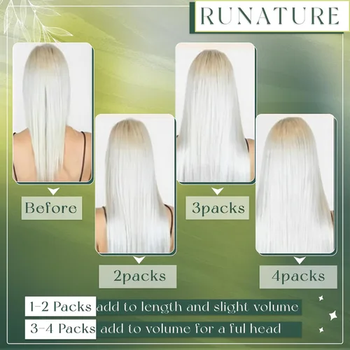 Miniatura 5 de RUNATURE Extensiones de cabello humano nano color negro degradado plateado, 14 pulgadas, 1.76 onzas, 50S, extensiones de cabello Remy suave liso