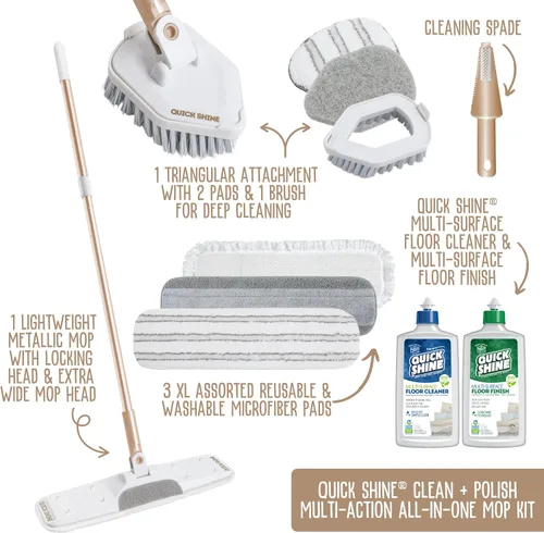Miniatura 2 de Kit de limpieza y pulido Quick Shine Ultimate Gold Clean + Polish Kit todo en uno de 11 piezas con accesorios intercambiables Incluye limpiador