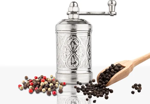 Miniatura 7 de Molinillo de pimienta negra decorativo hecho a mano, molinillo de especias turco recargable con grosor ajustable, molinillo de pimienta manual