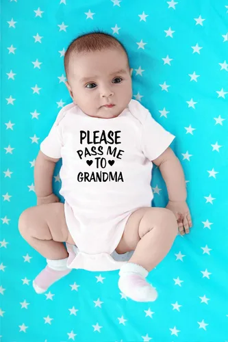 Miniatura 16 de CBTwear Please Pass Me To Grandma - Body divertido para bebé, ropa para recién nacido, mameluco unisex