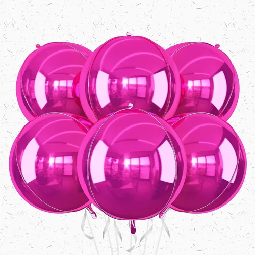 Miniatura 39 de 6 globos redondos negros de aluminio, globos redondos gigantes 4D, globo negro metálico de 22 pulgadas para Año Nuevo, cumpleaños, boda, graduación