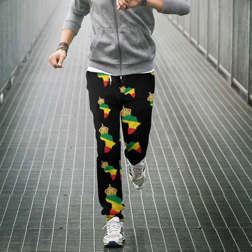 Miniatura 4 de African American Pride Soft Womens and Mens Sweatpants Cozy Fit Elastic Athletic Lounge Pants Workout