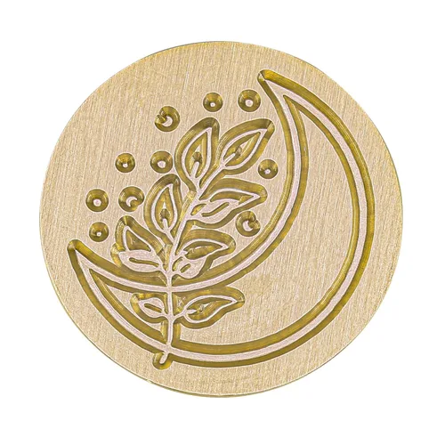 Miniatura 4 de Yoption Sello de sello de cera de hoja con luna, sello botánico vintage para invitaciones de boda, sobres de embalaje de regalo