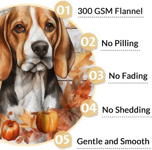 Miniatura 4 de Manta Beagle – Suave, mullida y cálida – Manta pequeña de 30 x 40 pulgadas para sofá, oficina – Manta blanca linda manta de regalo para niñas y niños