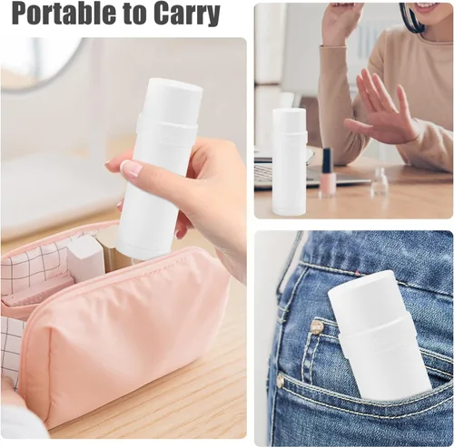 Miniatura 5 de Cositina Contenedores de desodorante de plástico de 2.0 fl oz/2 onzas, botellas vacías redondas, tubos de desodorante recargables para bálsamo