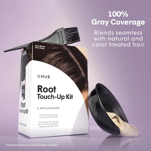 Miniatura 3 de dpHUE Kit de retoque de raíces, marrón medio - Tinte permanente para el cabello para cobertura de canas - Incluye dos aplicaciones - Sin parabenos
