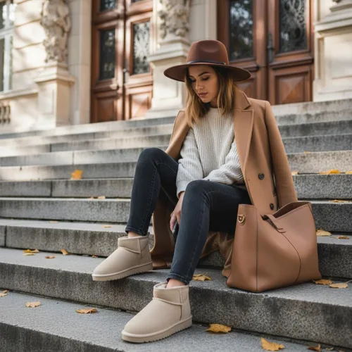 Miniatura 22 de CUSHIONAIRE, Hip 2 - Botas de nieve de gamuza auténtica para mujer, sin cordones, con cómodo forro de piel de oveja sintética + espuma viscoelástica