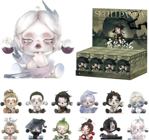 Miniatura 7 de POP MART SKULLPANDA - Figuras de la serie The Ink Plum Blossom, figuras de caja ciega de SKULLPANDA, figuras de acción de diseño aleatorio, juguetes