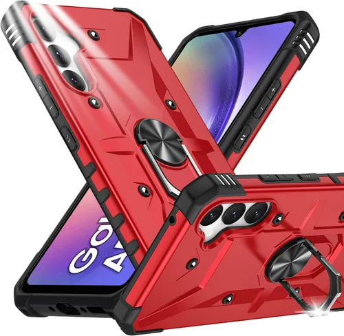 Miniatura 8 de Miimall Funda resistente para Samsung Galaxy A54 0.18 oz, cuerpo completo, soporte de anillo giratorio, protección a prueba de caídas de grado